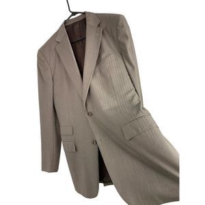 Zegna Suit Coat All Season Twill 56R EU 46R US 2 Button Double Vent Wool 6452